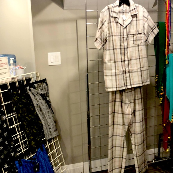 Men’s Cotton Poly Two Piece PJ Set - Picture 1 of 5